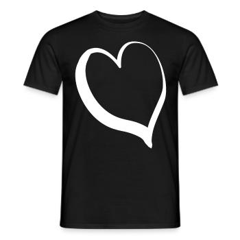 Cœur blanc et froid - T-shirt homme - noir - Devant - AI Model Male 178 light (178cm)