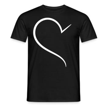 Noble Half White Heart - Men's T-Shirt - black - Front - AI Model Male 178 light (178cm)