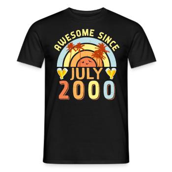 Geburtstagsgruss Juli 2000 - Männer T-Shirt - Schwarz - Vorne - AI Model Male 178 light (178cm)
