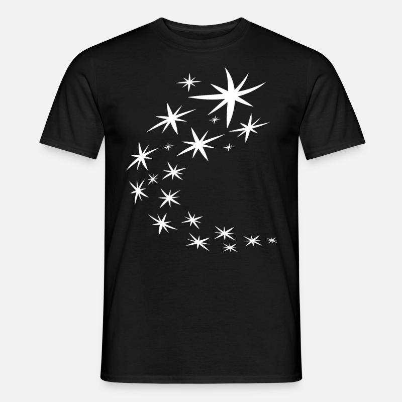 Weisses Sternenbogen Design - Männer T-Shirt - Schwarz