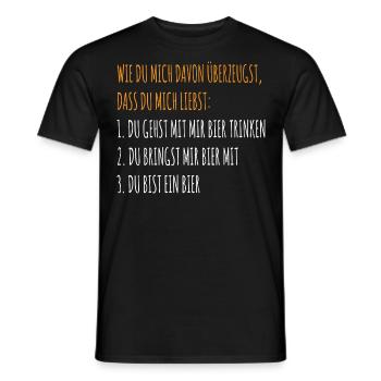 Wie du mich davon überzeugst das du mich liebst - Männer T-Shirt - Schwarz - Vorne - AI Model Male 178 light (178cm)