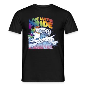 LGBTQ Pride Regenbogen Live with Pride - Männer T-Shirt - Schwarz - Vorne - AI Model Male 178 light (178cm)