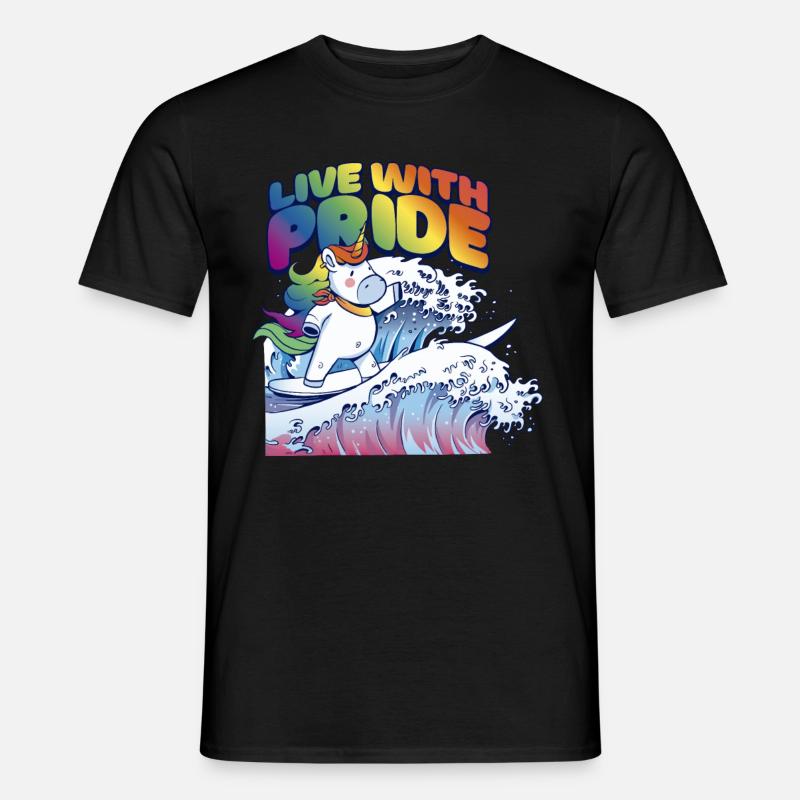 LGBTQ Pride Regenbogen Live with Pride - Männer T-Shirt - Schwarz