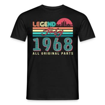 All original 1968 in July - Men's T-Shirt - black - Front - AI Model Male 178 light (178cm)
