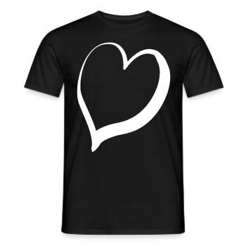 Grand Cœur Blanc - T-shirt homme - noir - Devant - AI Model Male 178 light (178cm)