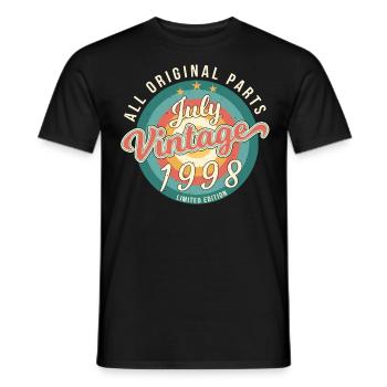 Année de construction 1998 en juillet - T-shirt homme - noir - Devant - AI Model Male 178 light (178cm)