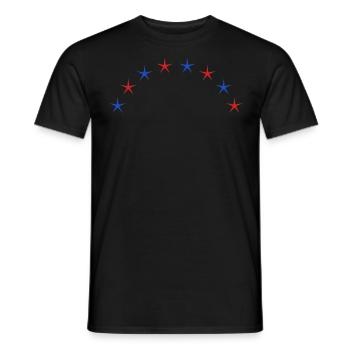 Halber Sternenkreis Mit Blauen Und Roten Sternen - Männer T-Shirt - Schwarz - Vorne - AI Model Male 178 light (178cm)