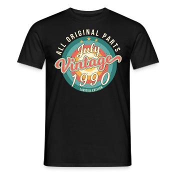Im Juli 1990 Geboren - Männer T-Shirt - Schwarz - Vorne - AI Model Male 178 light (178cm)
