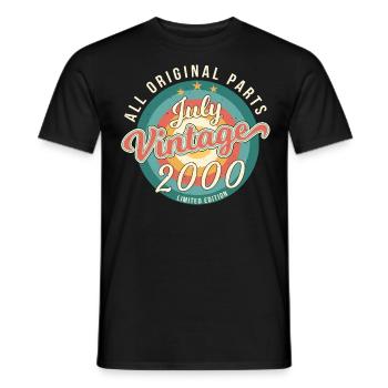 Baujahr 2000 Im Juli - Männer T-Shirt - Schwarz - Vorne - AI Model Male 178 light (178cm)