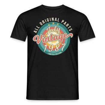 Im Juli 1987 Geboren - Männer T-Shirt - Schwarz - Vorne - AI Model Male 178 light (178cm)