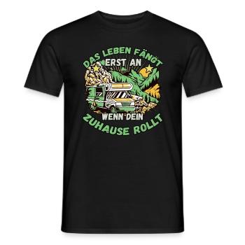 Das Leben fängt er an wenn dein Zuhause Rollt - Männer T-Shirt - Schwarz - Vorne - AI Model Male 178 light (178cm)
