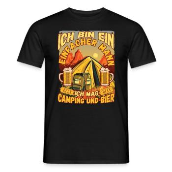 Ich Bin Ein Einfacher Mann Ich Mag Camping Bier - Männer T-Shirt - Schwarz - Vorne - AI Model Male 178 light (178cm)