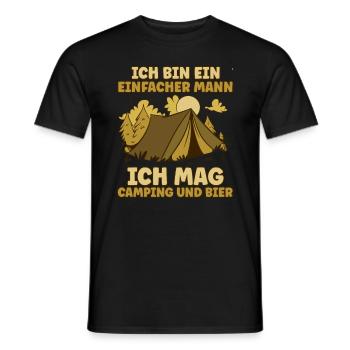 Ich Bin Ein Einfacher Mann Ich Mag Camping Bier - Männer T-Shirt - Schwarz - Vorne - AI Model Male 178 light (178cm)