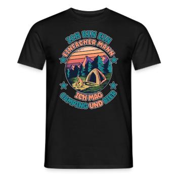 Ich Bin Ein Einfacher Mann Ich Mag Camping Bier - Männer T-Shirt - Schwarz - Vorne - AI Model Male 178 light (178cm)