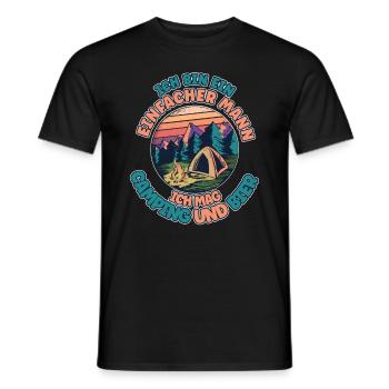 Ich Bin Ein Einfacher Mann Ich Mag Camping Bier - Männer T-Shirt - Schwarz - Vorne - AI Model Male 178 light (178cm)