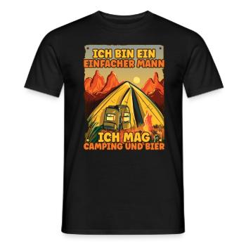 Ich Bin Ein Einfacher Mann Ich Mag Camping Bier - Männer T-Shirt - Schwarz - Vorne - AI Model Male 178 light (178cm)