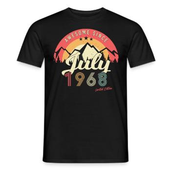 Retro Im Juli 1968 - Männer T-Shirt - Schwarz - Vorne - AI Model Male 178 light (178cm)