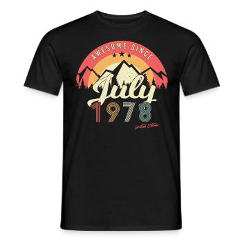 Meilleurs vœux d’anniversaire 1978 Juillet - T-shirt homme - noir - Devant - AI Model Male 178 light (178cm)