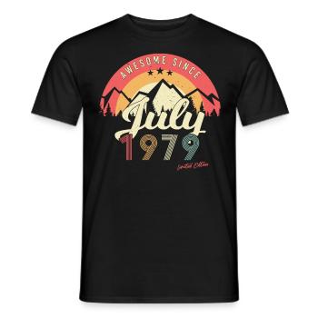 Meilleurs vœux d’anniversaire 1979 Juillet - T-shirt homme - noir - Devant - AI Model Male 178 light (178cm)