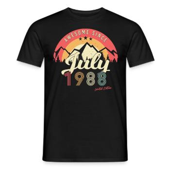 Best year of construction In July 1988 - Men's T-Shirt - black - Front - AI Model Male 178 light (178cm)