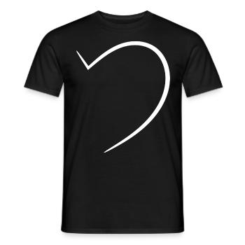 Noble Half White Heart - Men's T-Shirt - black - Front - AI Model Male 178 light (178cm)