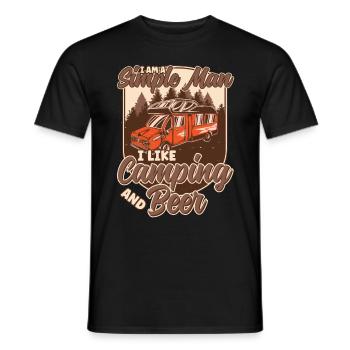 Ich Bin Ein Einfacher Mann Ich Mag Camping Bier - Männer T-Shirt - Schwarz - Vorne - AI Model Male 178 light (178cm)