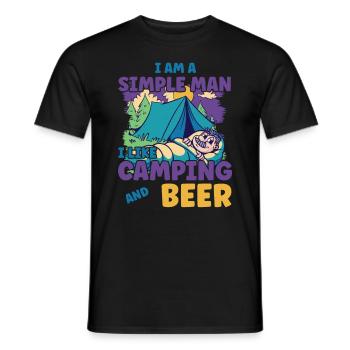 Ich Bin Ein Einfacher Mann Ich Mag Camping Bier - Männer T-Shirt - Schwarz - Vorne - AI Model Male 178 light (178cm)