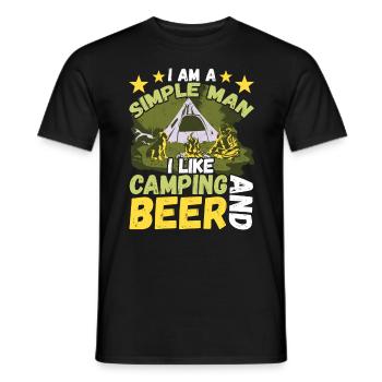Ich Bin Ein Einfacher Mann Ich Mag Camping Bier - Männer T-Shirt - Schwarz - Vorne - AI Model Male 178 light (178cm)