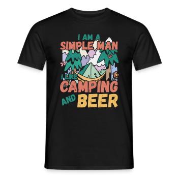 Ich Bin Ein Einfacher Mann Ich Mag Camping Bier - Männer T-Shirt - Schwarz - Vorne - AI Model Male 178 light (178cm)