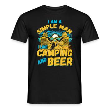 Ich Bin Ein Einfacher Mann Ich Mag Camping Bier - Männer T-Shirt - Schwarz - Vorne - AI Model Male 178 light (178cm)