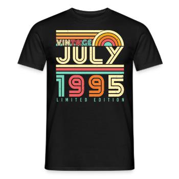 Année de naissance 1995 en juillet - T-shirt homme - noir - Devant - AI Model Male 178 light (178cm)