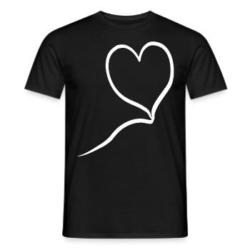 Cœur blanc dans la conception de ballons - T-shirt homme - noir - Devant - AI Model Male 178 light (178cm)