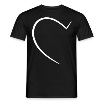 Half White Heart - Men's T-Shirt - black - Front - AI Model Male 178 light (178cm)