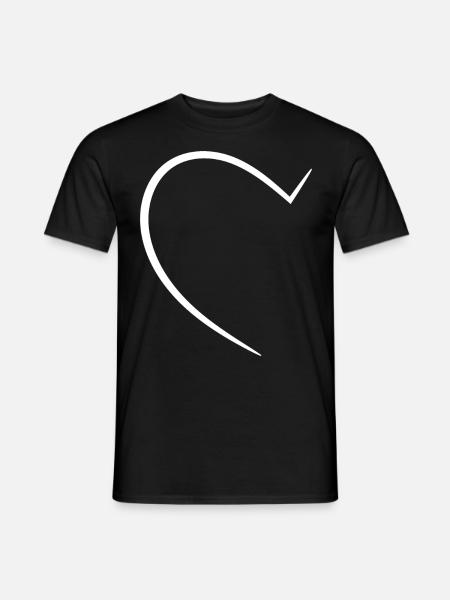 Half White Heart - Men's T-Shirt - black