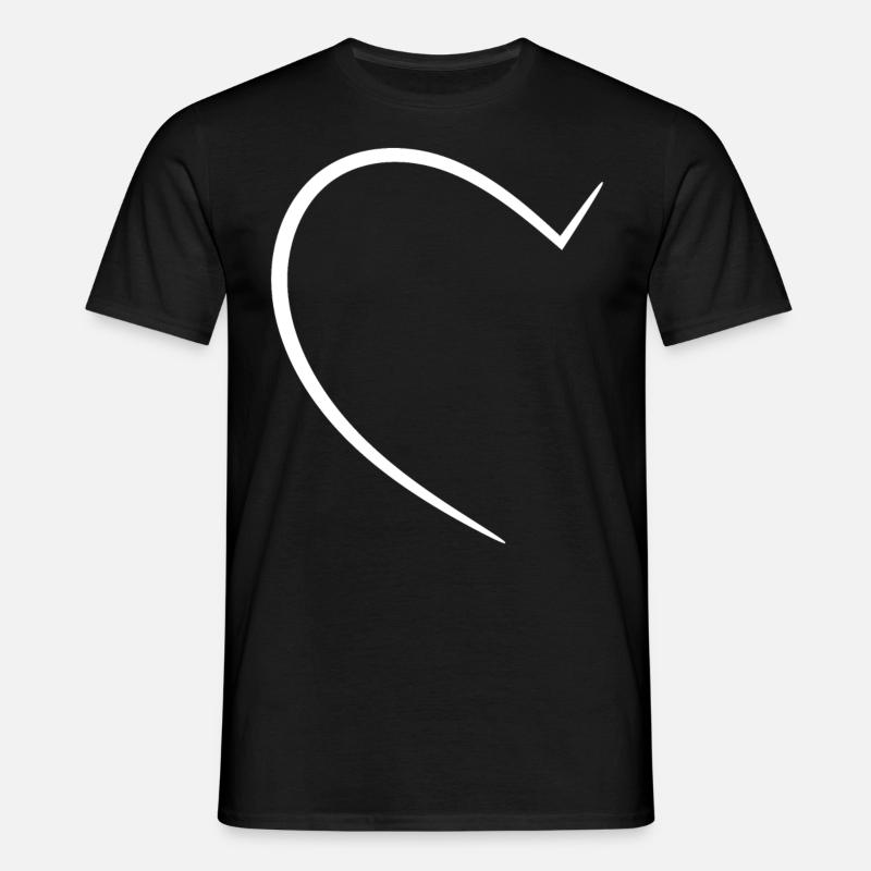 Demi-cœur blanc - T-shirt Homme - noir