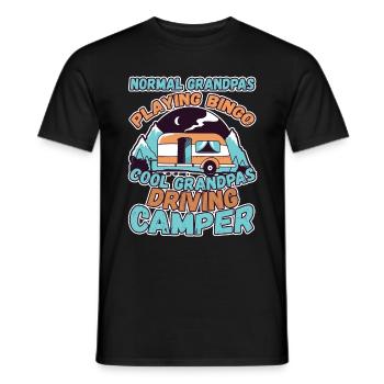 Grandpas Play Bingo Cool Grandpas Driving Motorhome - Men's T-Shirt - black - Front - AI Model Male 178 light (178cm)