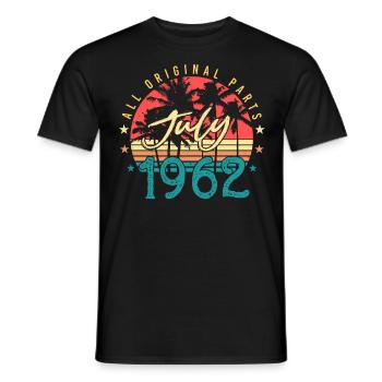 60 Lebensjahre Im Juli 1962 - Männer T-Shirt - Schwarz - Vorne - AI Model Male 178 light (178cm)
