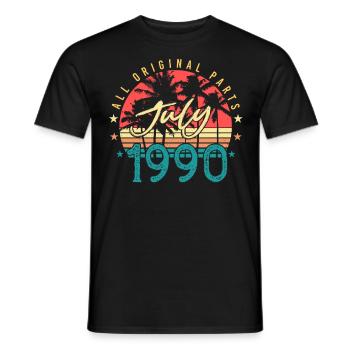 Baujahr 1990 Juli - Männer T-Shirt - Schwarz - Vorne - AI Model Male 178 light (178cm)