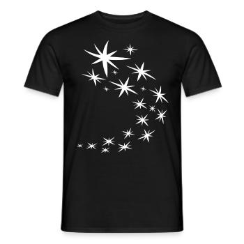 Starry Sky White Design - Men's T-Shirt - black - Front - AI Model Male 178 light (178cm)