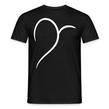 Cool Half White Heart - Men's T-Shirt - black - Front - AI Model Male 178 light (178cm)