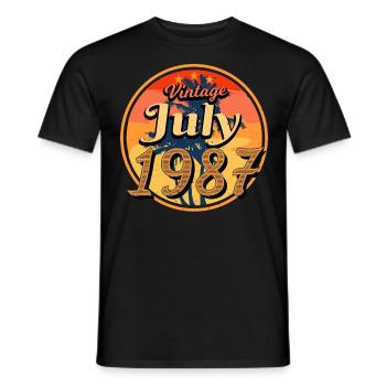Baujahr 1987 Im Juli - Männer T-Shirt - Schwarz - Vorne - AI Model Male 178 light (178cm)