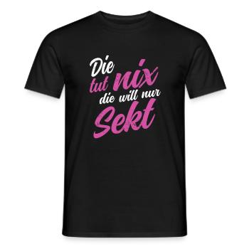 Die tut nix die will nur Sekt Party Polter Bier - Männer T-Shirt - Schwarz - Vorne - AI Model Male 178 light (178cm)