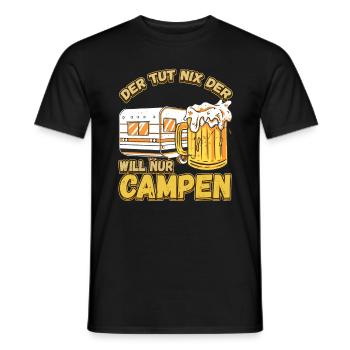 Der Tut Nix Der Will Nur Campen - Wohnmobil Natur - Männer T-Shirt - Schwarz - Vorne - AI Model Male 178 light (178cm)