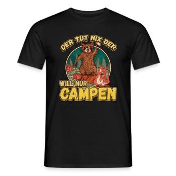 Der Tut Nix Der Will Nur Campen - Wohnmobil Natur - Männer T-Shirt - Schwarz - Vorne - AI Model Male 178 light (178cm)