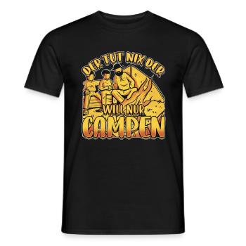Der Tut Nix Der Will Nur Campen - Wohnmobil Natur - Männer T-Shirt - Schwarz - Vorne - AI Model Male 178 light (178cm)