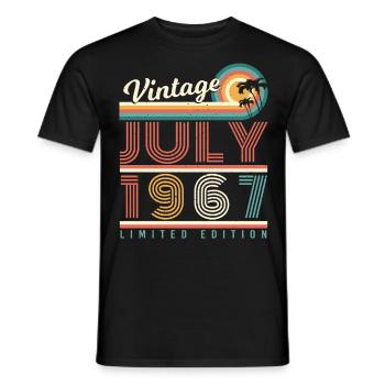 1967 Vintage in July - Men's T-Shirt - black - Front - AI Model Male 178 light (178cm)