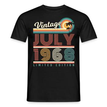 1968 Im Juli Vintage - Männer T-Shirt - Schwarz - Vorne - AI Model Male 178 light (178cm)