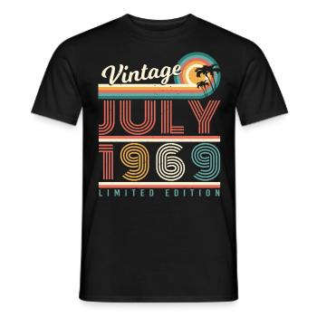 1969 Vintage in July - Men's T-Shirt - black - Front - AI Model Male 178 light (178cm)