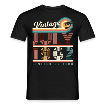 1962 Juli 60ter Geburtstag - Männer T-Shirt - Schwarz - Vorne - AI Model Male 178 light (178cm)