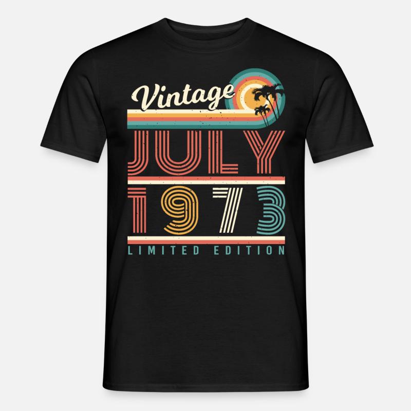 1973 Im Juli Retro - Männer T-Shirt - Schwarz
